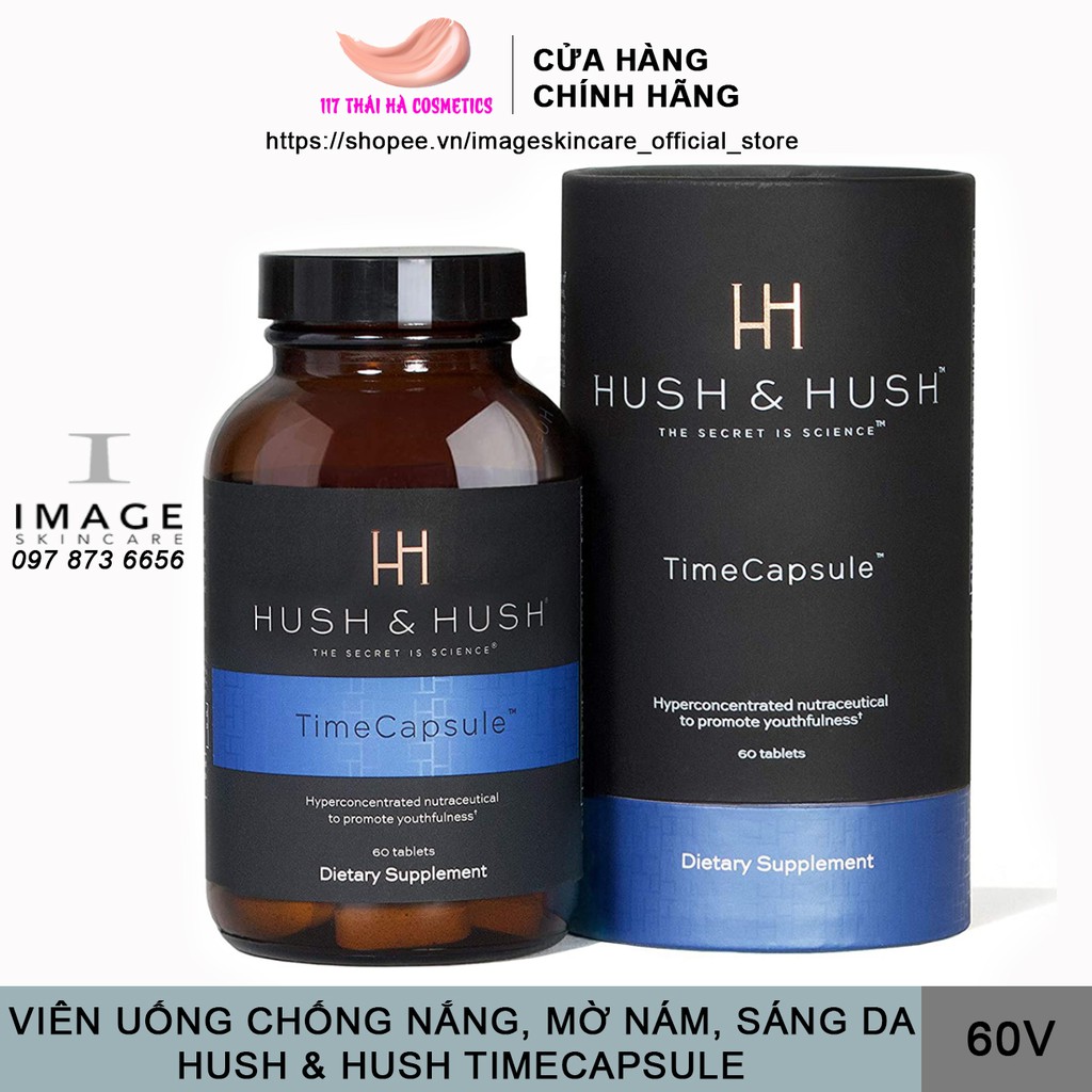 Viên uống Image Skincare Hush Hush Time Capsule giảm thâm nám sáng da 60 viên