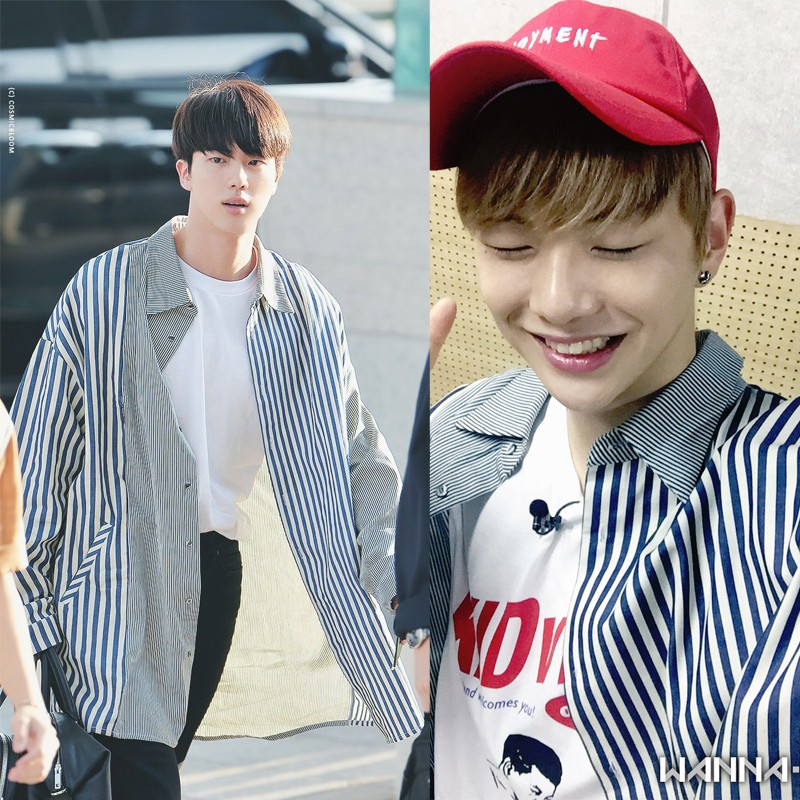 ẢNH THẬT ÁO SƠ MI KẺ GIỐNG JIN BTS & DANIEL
