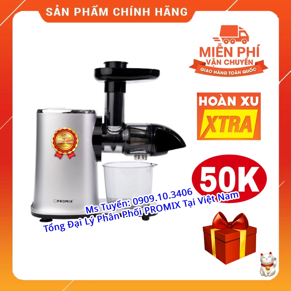 [CHÍNH HÃNG] Máy Ép Chậm Trục Ngang Promix SJ 02  - Ép Trái Cây Hoa Quả, Siêu Kiệt Bã, Dễ Vệ Sinh