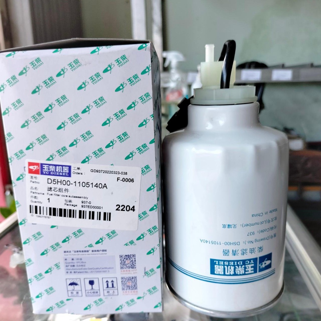 Bộ đôi Lọc nhiên liệu  xe Thaco Forland 8.3 tấn, TMT máy điện. Lọc tinh J7W00-1105350A, lọc thô D5H00-1105140A.