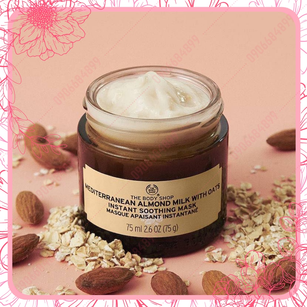 Mặt nạ làm dịu da 💓 THE BODY SHOP 💓 Mediterranean Almond Milk with Oats Instant Soothing Mask 75ml