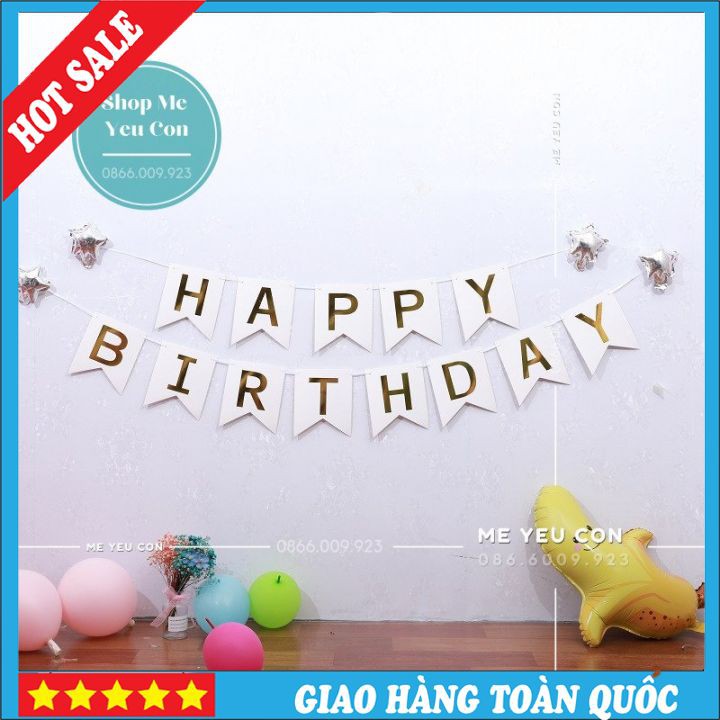 Dây Chữ HAPPY BIRTHDAY Trang Trí Sinh Nhật, Phụ Kiện Sinh Nhật Rẻ Đẹp, Trang Trí Tiệc Thôi Nôi Cho Bé FREESHIP