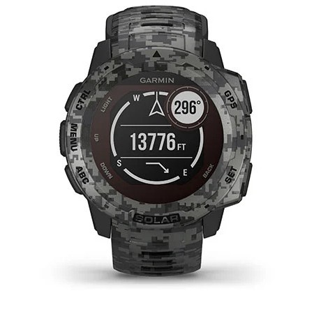 Đồng hồ thông minh GARMIN Instinct Solar, Phiên bản Camo, Đồng hồ GPS, Họa tiết Camo Xám Graphite, SEA- Hàng Chính Hãng