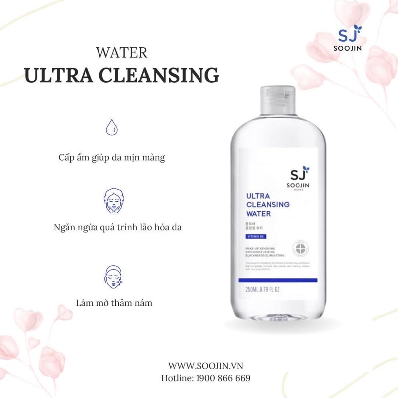 Nước Tẩy Trang Kiềm Dầu, Ngừa Mụn, Sáng Da Soojin Chính Hãng - ULTRA CLEAN