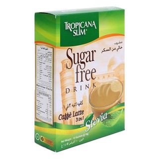 Cà Phê Ăn Kiêng Latte Với Chiết Xuất Cỏ Ngọt Tropicana Slim (10 Gói x 14g)