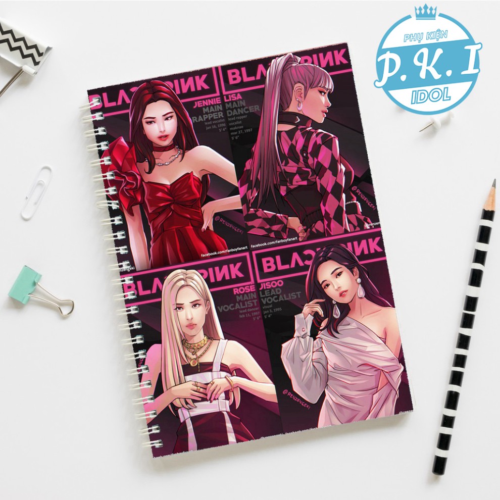 Sổ Còng NOTEBOOK in hình Blackpink phong cách Anime - Kill This Love cực ngầu!!! - QUÀ TẶNG K-POP