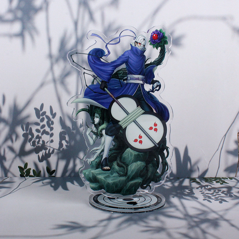 Mô hình nhân vật Naruto Uchiha Sasuke bằng acrylic trong suốt để bàn trang trí