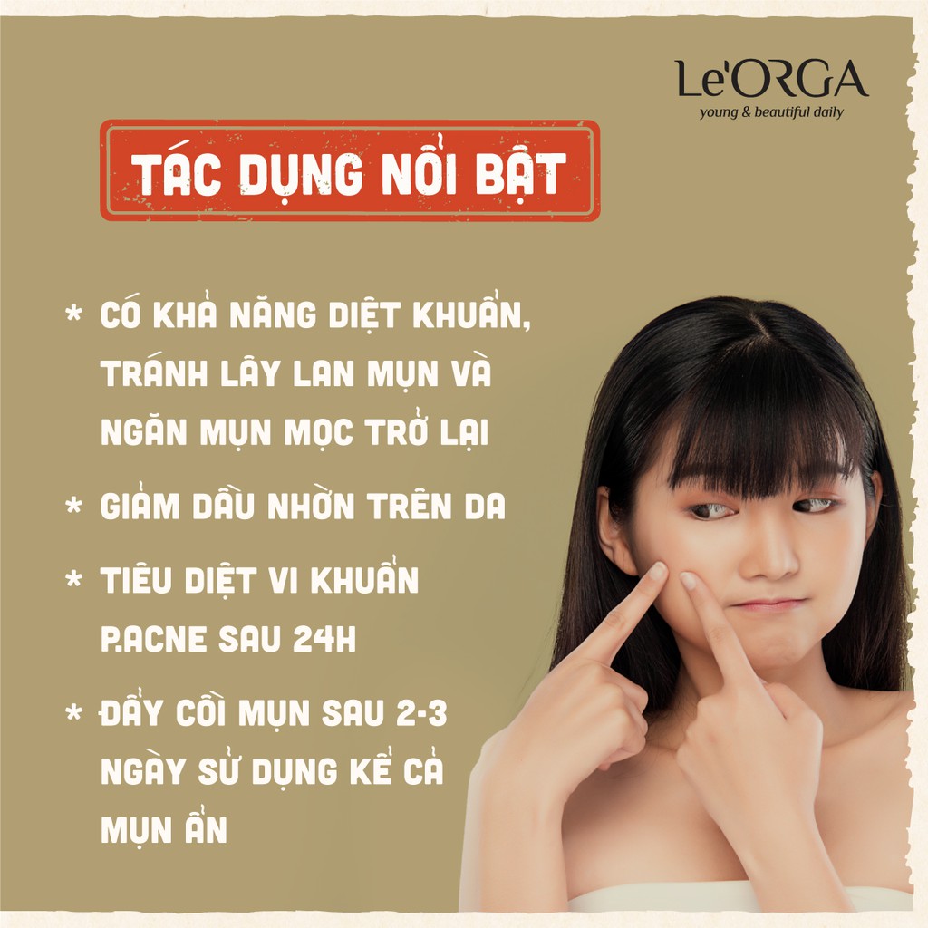 Serum Xẹp Mụn Le'Orga - Acne 24h Tinh Chất Ngừa Hết Mụn Cho Da Dầu, Nhạy Cảm  8ml | BigBuy360 - bigbuy360.vn