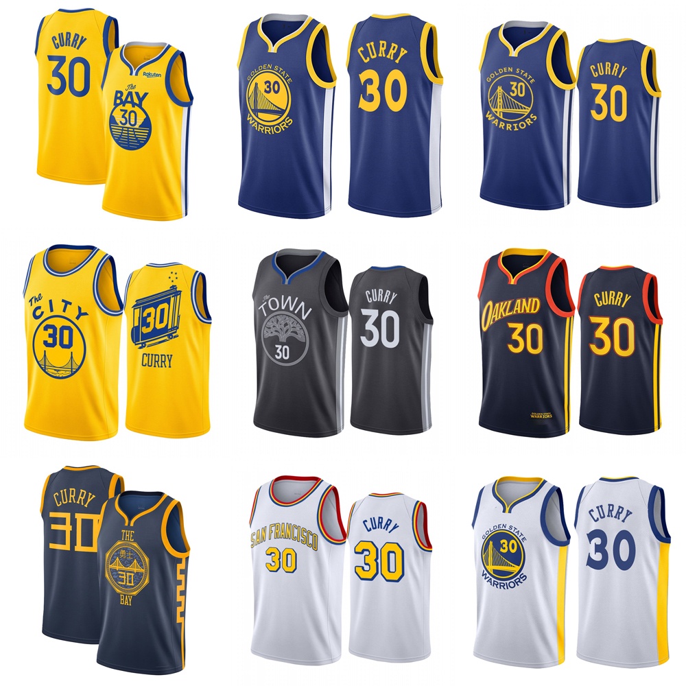 Áo Bóng Rổ Thêu Họa Tiết Golden State Warriors số 30 Stephen Curry Thời Trang Năng Động