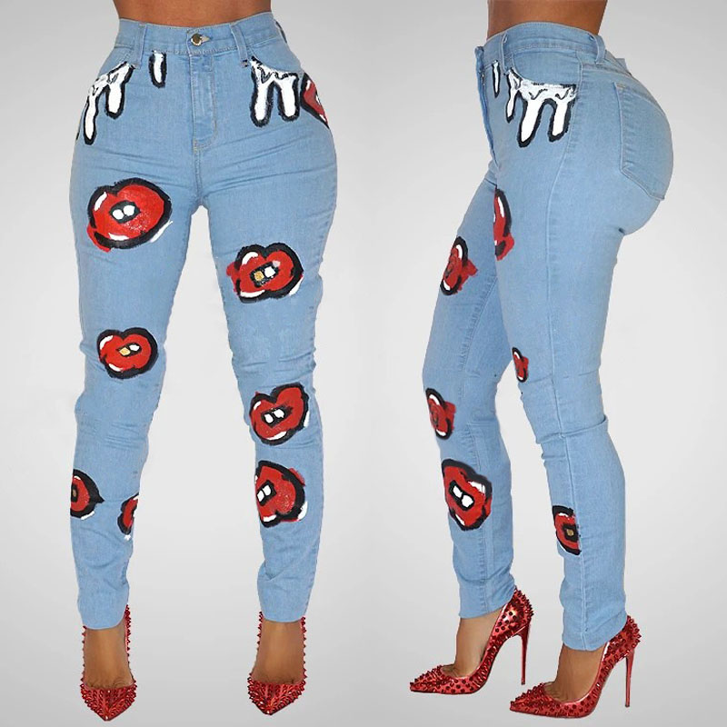 Women Skinny Jeans Stretch Pant Slim Fit Pant Floral Pant Long Pant Women Jeans Women Pant quần jean nữ