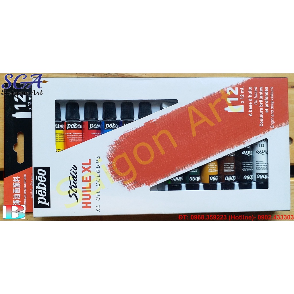 Bộ sơn dầu Pebeo Studio HUILE XL 12 màu x 12ml/tuýp