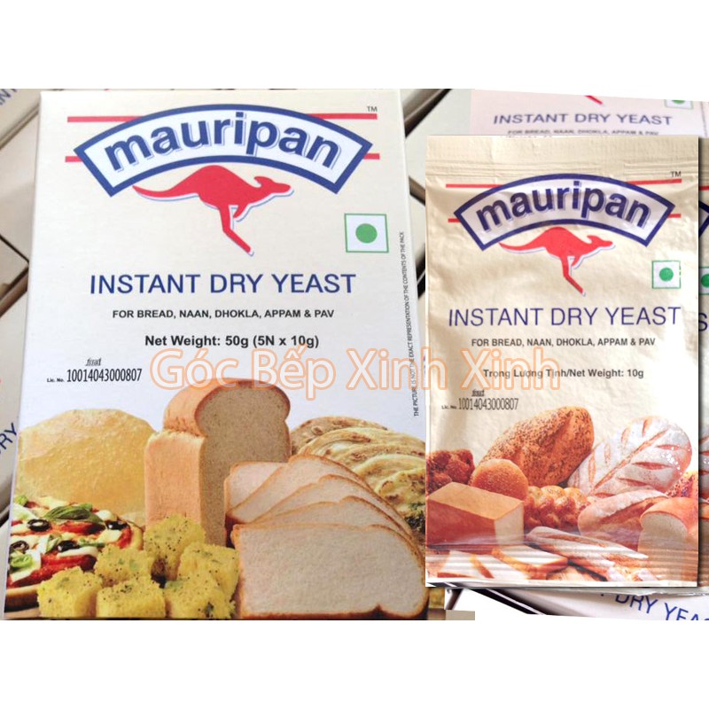 Men nâu/ men khô/ men bánh mì Mauri - Instant Dry Yeast (Hộp 5 gói)