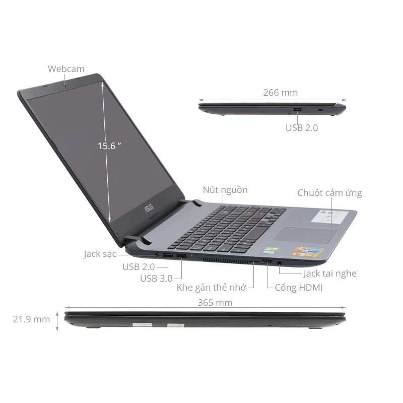 Laptop Asus X507MA-BR318T. Intel Celeron N4000 - Hàng Chính Hãng | BigBuy360 - bigbuy360.vn