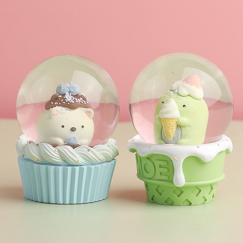 Quả Cầu Pha Lê Sumikko Gurashi Để Bàn Trang Trí Có Đèn Dễ Thương Dùng Làm Quà Tặng Sinh Nhật