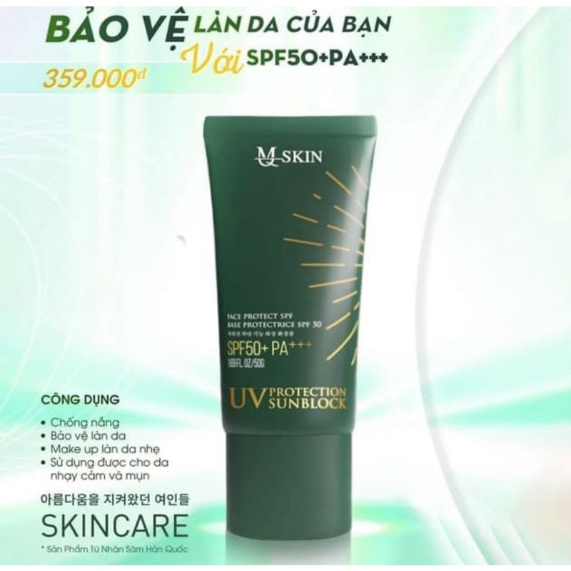 Kem Chống Nắng MQ Skin UV Protection Sunblock 50g  - MQ Skin chính hãng