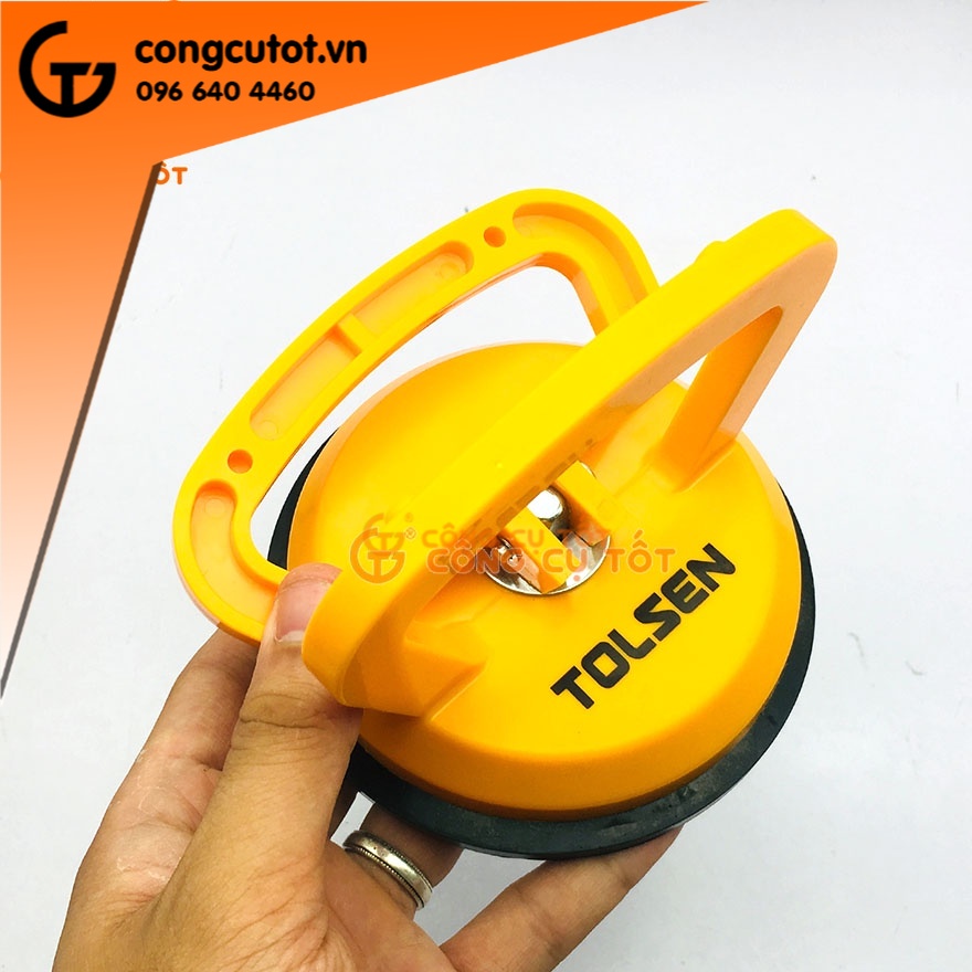 Hít kính đơn thân nhựa cốc Ø115mm hút 25kg TOLSEN 62661