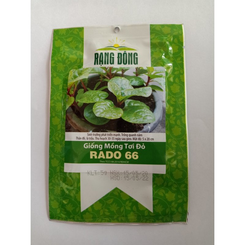 Hạt giống rau mồng tơi đỏ Rạng Đông