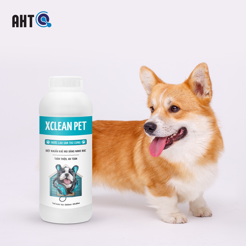 NƯỚC LAU SÀN KHỬ MÙI THÚ CƯNG NANO XLEAN FOR PET KHỬ MÙI HÔI SÀN NHÀ, LỒNG CHUỒNG THÚ CƯNG, CHÓ MÈO-NANO BẠC AHT CORP 1L