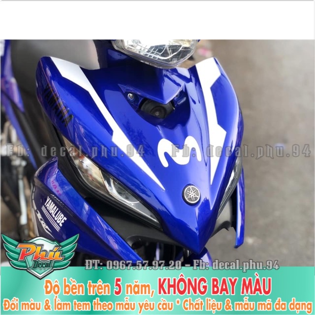 Tem rời Exciter 135 Movista Trắng xanh Gp -1