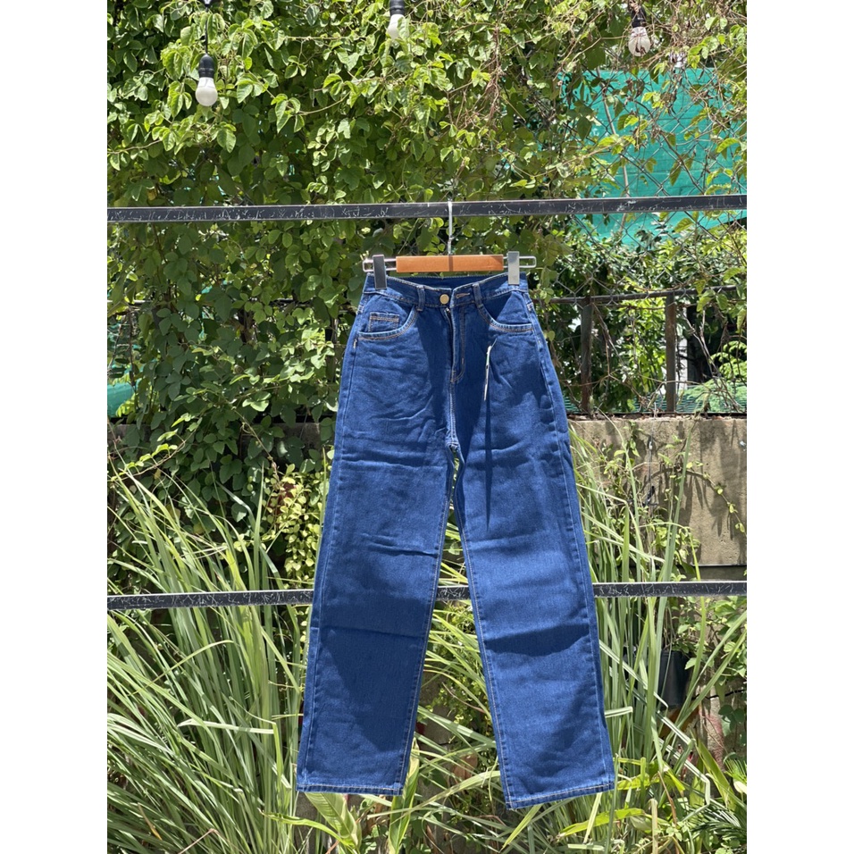 Quần Jeans Nữ Simple Jeans Lưng Cao Dáng Suông Ống Rộng Ulzzang Cực Chất - Mã 3231 | BigBuy360 - bigbuy360.vn