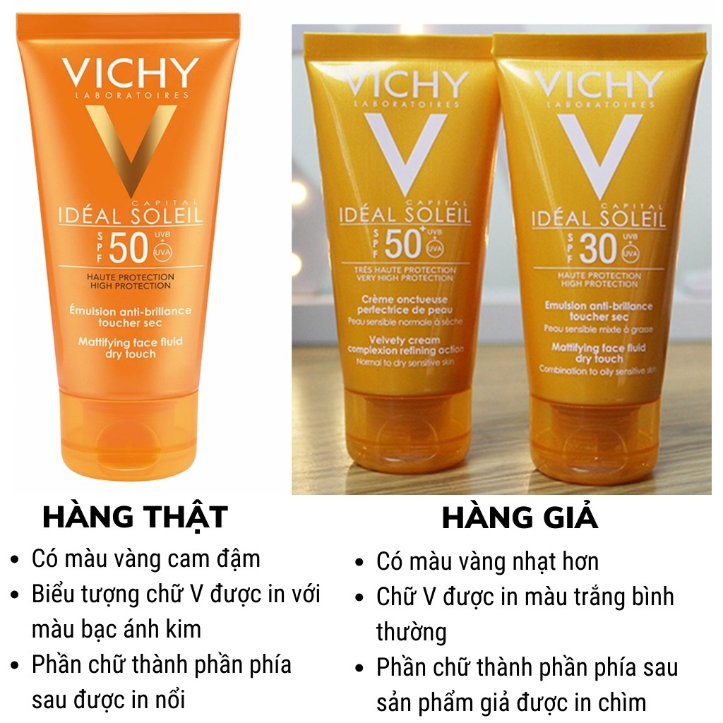 Kem chống nắng VICHY Ideal Soleil SPF 50 dưỡng ẩm cho mọi loại da 50ml - ZAVENCI Official