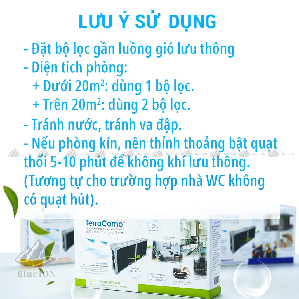 Bộ Lọc Carbon TERRACOMB Công Nghệ NHẬT BẢN - Lọc Không Khí, Khử Chất Độc VOCs, Khử Mùi Hôi Vật Nuôi, Mùi Nhà, Xe Mới