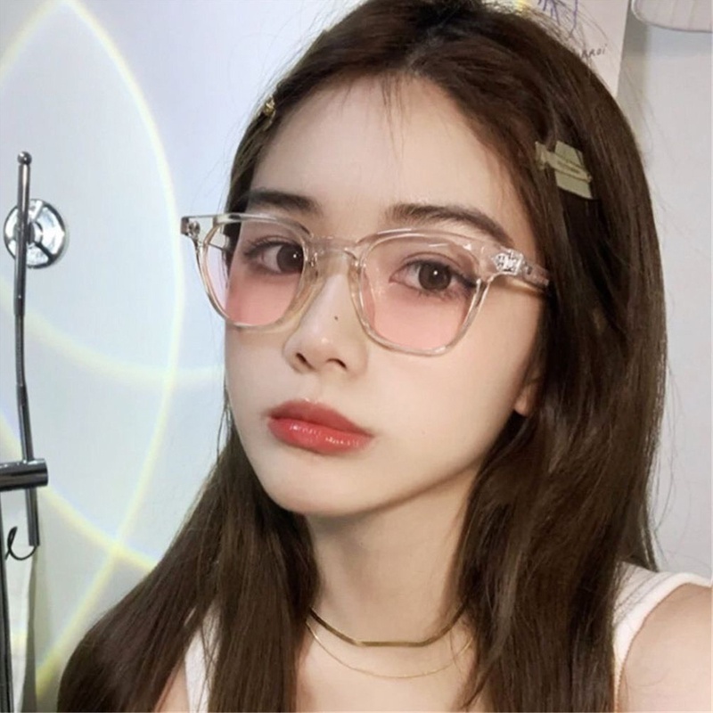 Mắt kính má hồng nữ thời trang phong cách Hàn Quốc 2022 hot gọng kính cận thời trang thay được mắt cận chống tia UV 096