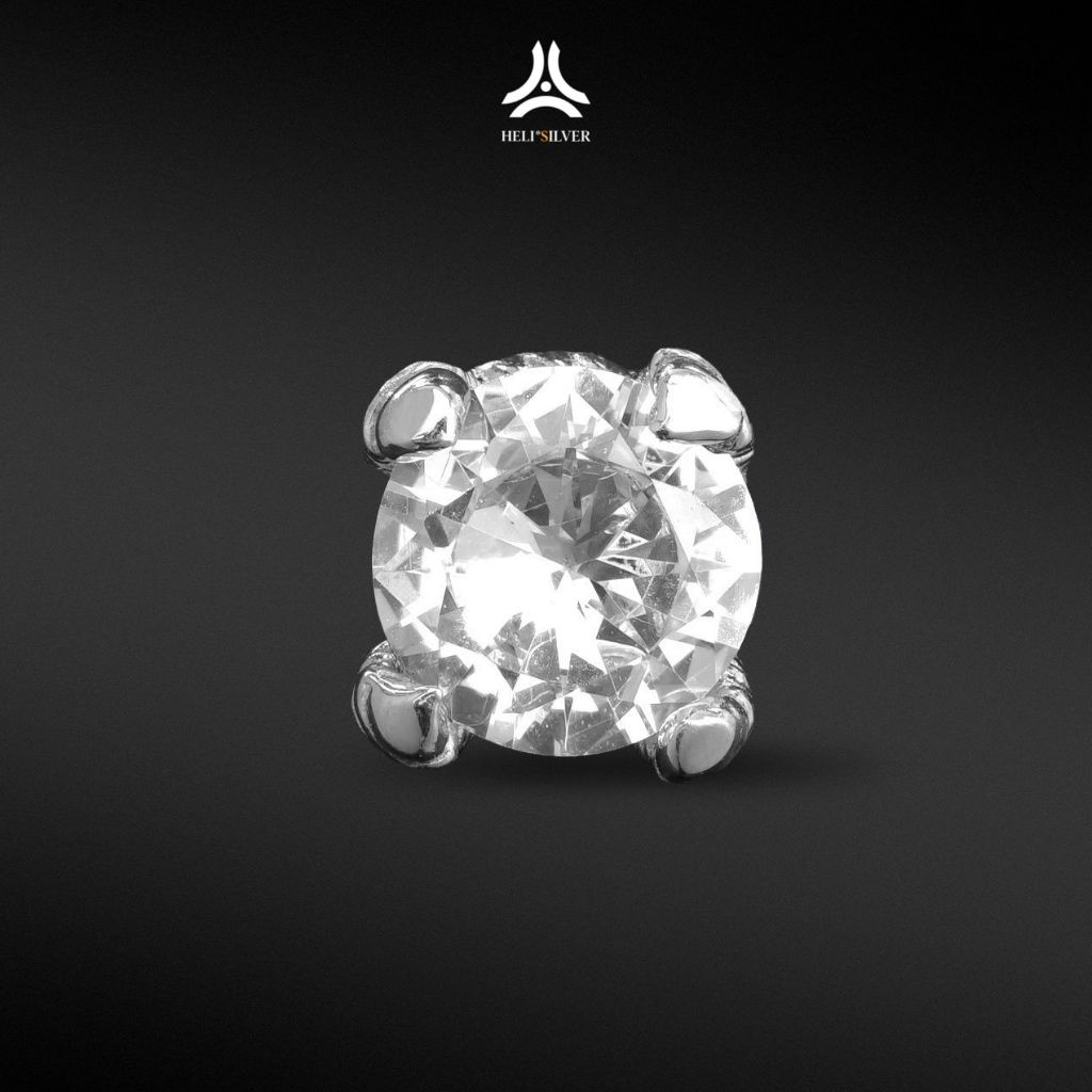 Khuyên tai bạc nam, nữ HeliSilver Dragon claw S925 - 5mm KTB155