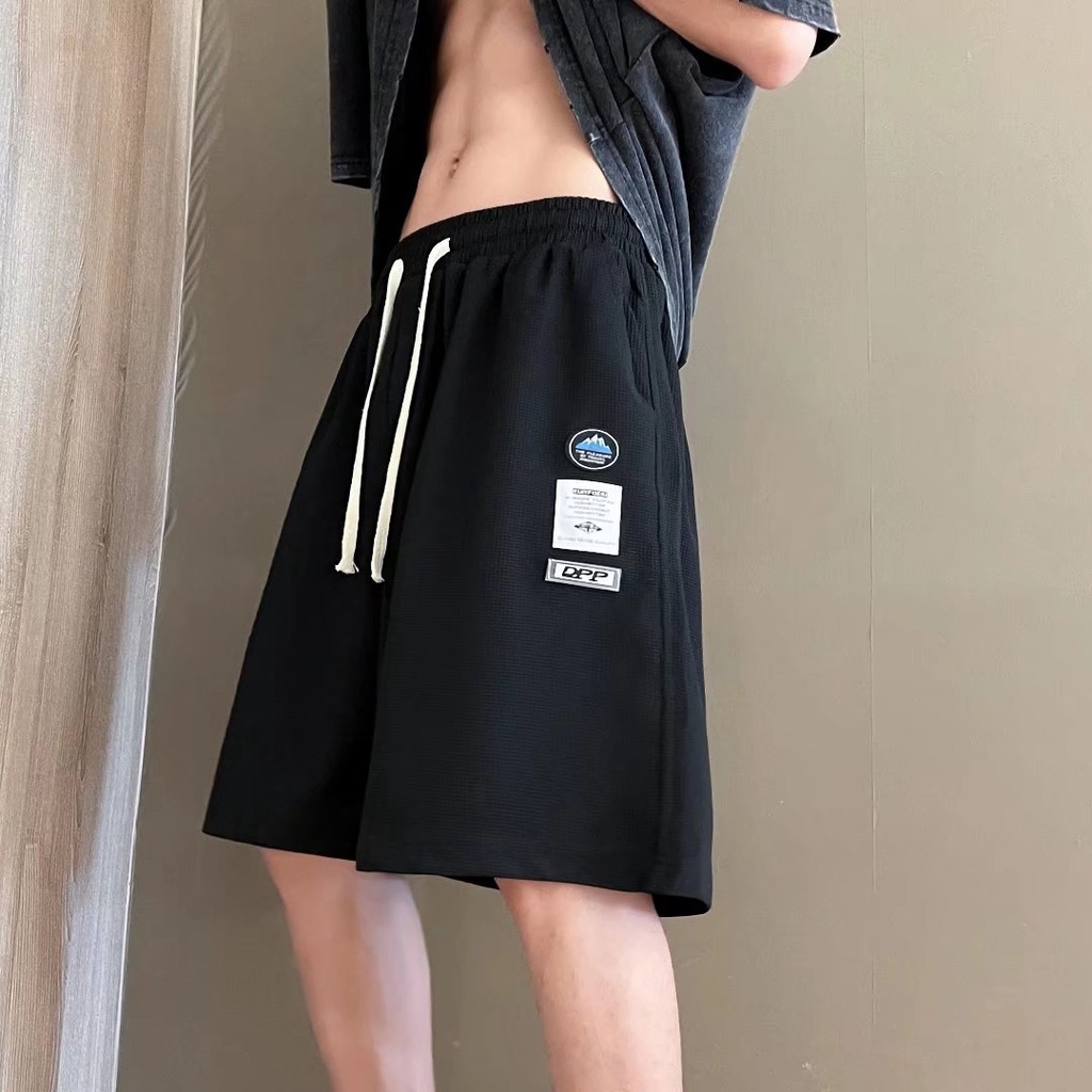Quần cụt nam lưng thun cột dây năng động trắng quần short thun Simple Fashion quần đùi namBigsize quần đùi bé trai from rộng