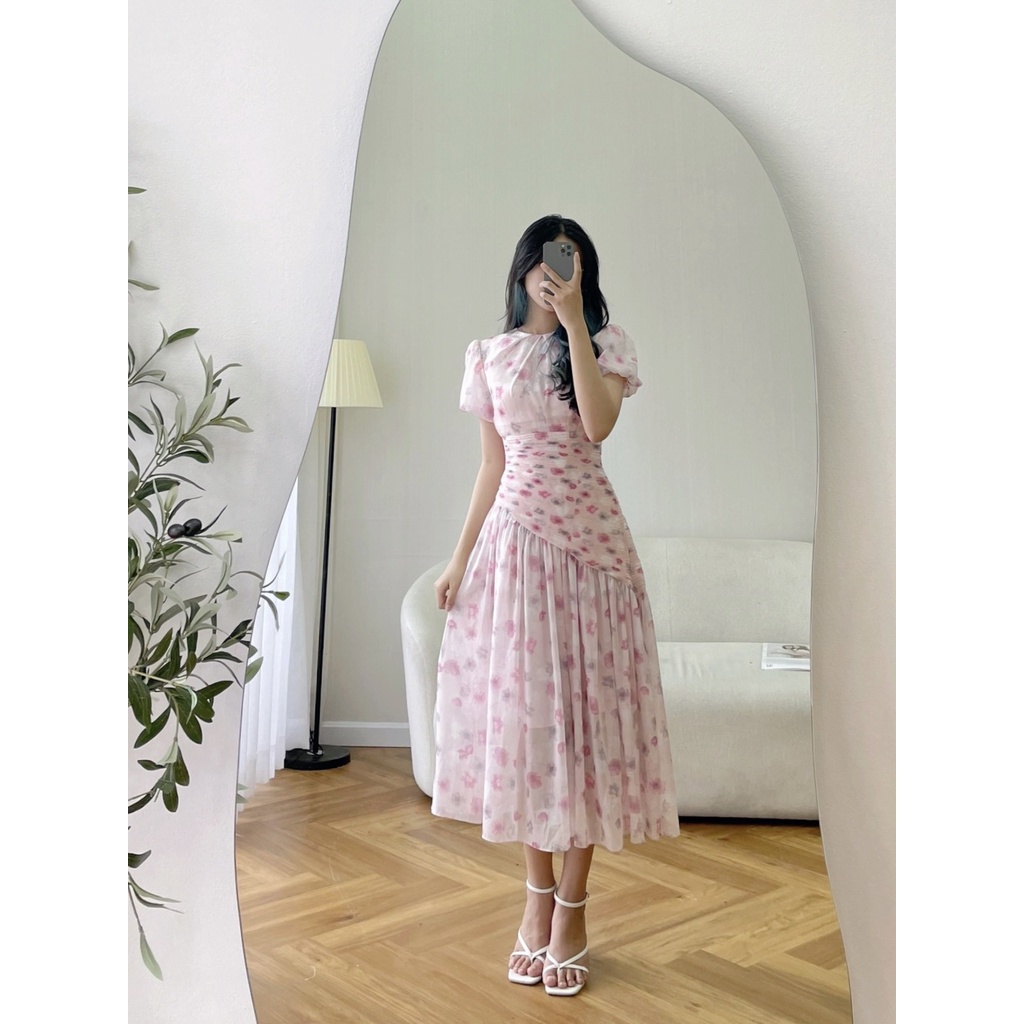 TIELA Đầm váy hoa hồng xếp nhún - Helen Dress | BigBuy360 - bigbuy360.vn