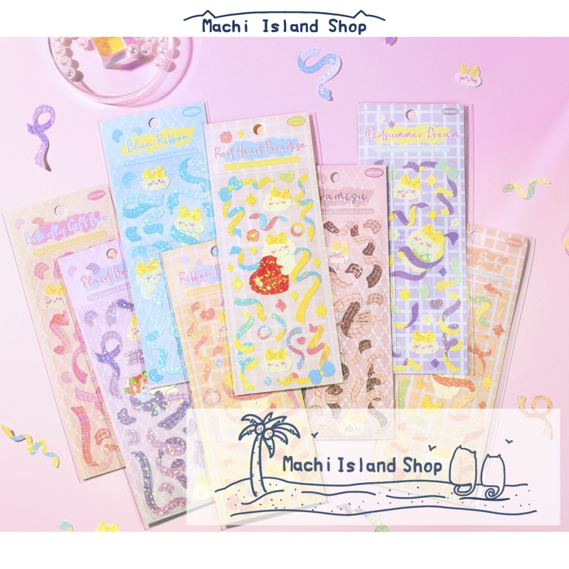 🌴 Polcos Sticker Nhãn dán guka dùng để trang trí【Loạt bút sáp mầu và dải lụa màu】8 mẫu, sổ tay guka theo đuổi ngôi sao, giấy dán màu laser, hoạ tiết dễ thương cô gái phong cách Hàn Quốc, trang trí về guka, giấy vật liệu dải lụa màu