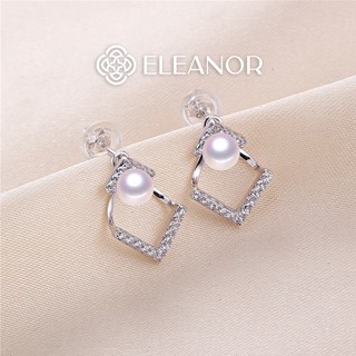 Bông Tai Nữ Eleanor Hình Lục Giác Đính Ngọc Trai Nhân Tạo Nữ Tính