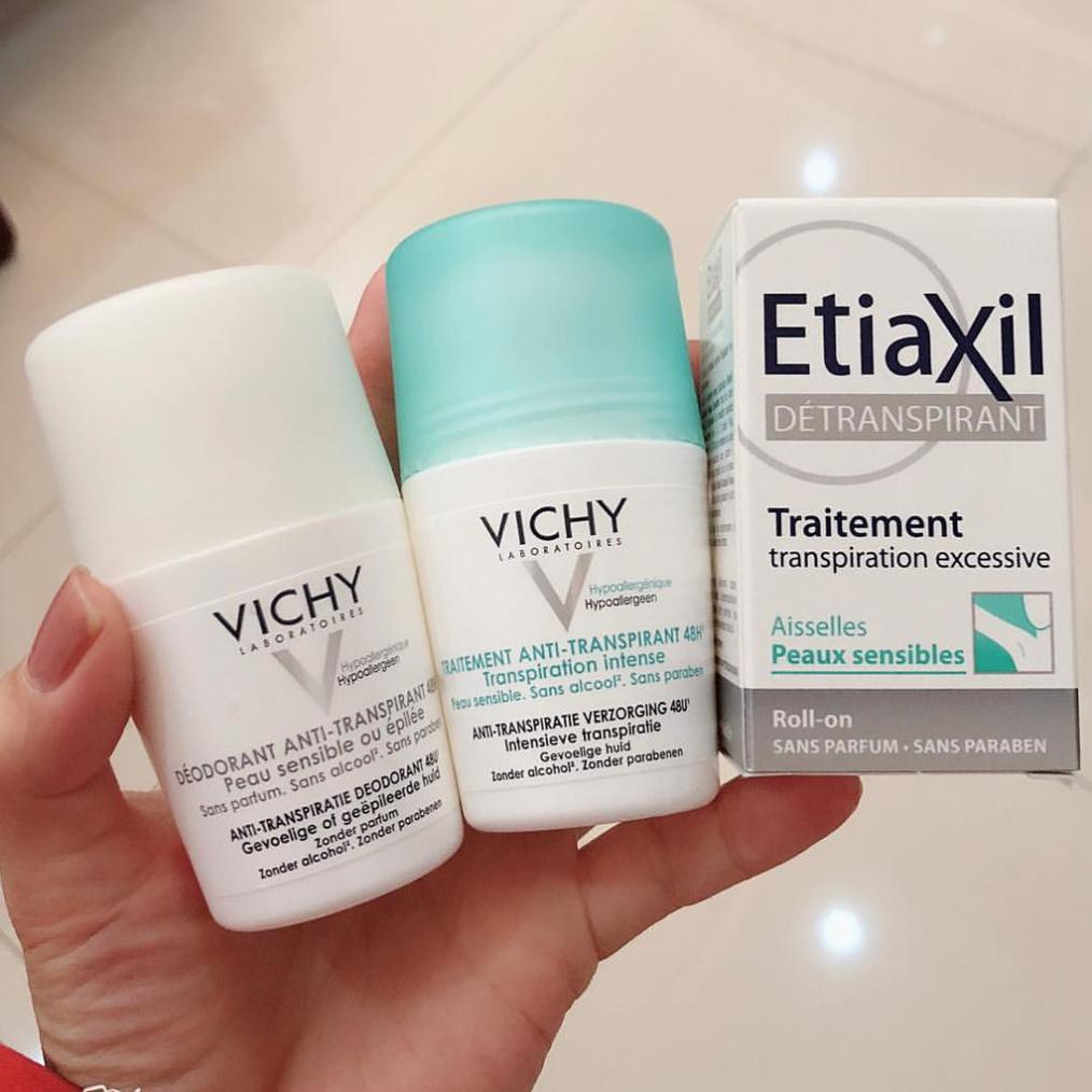 Lăn Khử Mùi Vichy - Cho Da Nhạy Cảm, Siêu Nhạy Cảm, Kéo Dài 48h-72h 50ml