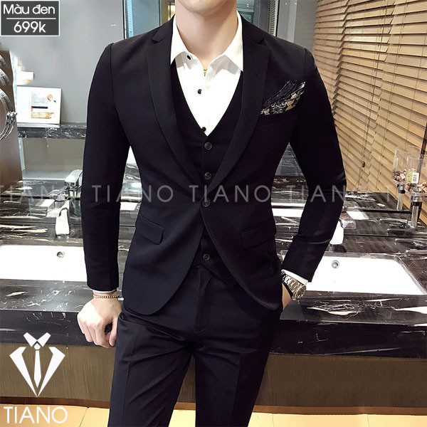 Bộ vest nam 1 cúc, suit nam 1 cúc giá siêu rẻ - chất vải đẹp, co giãn nhẹ, quần có chỉnh cạp thông minh sịn.