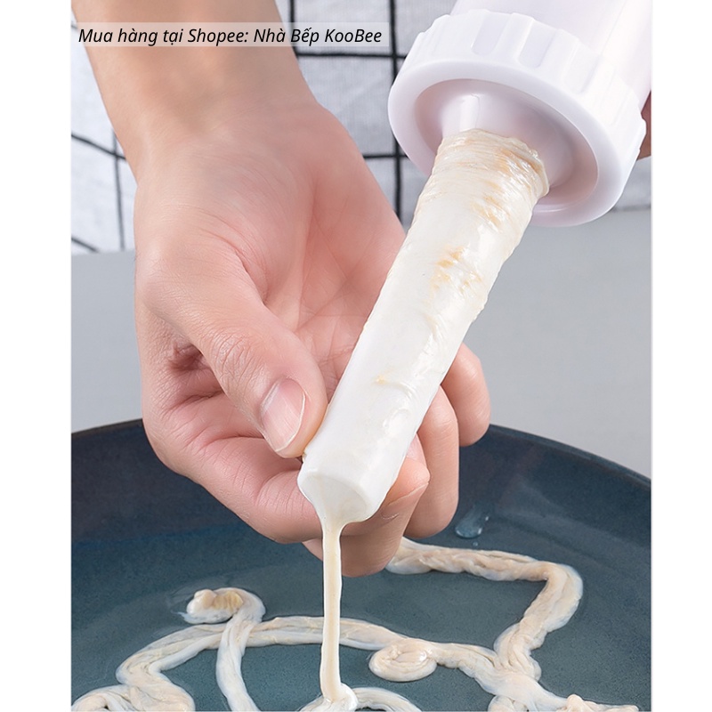 Dụng cụ nhồi xúc xích, lạp xưởng, nhồi thịt dồi sụn - Hàng loại 1 nhựa PP an toàn ống nhồi dày dặn và thanh vặn ren to K