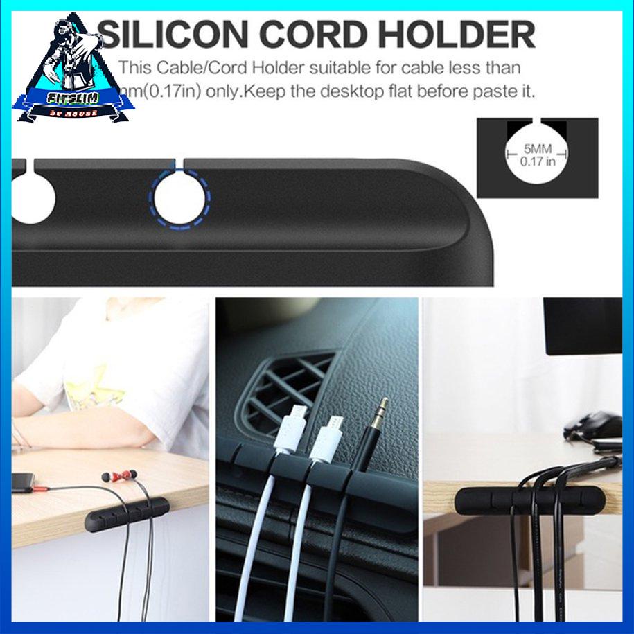 Bộ tổ chức cáp Silicone Usb Cáp Winder Máy tính để bàn Quản lý gọn gàng Giá đỡ cáp [8/13]
