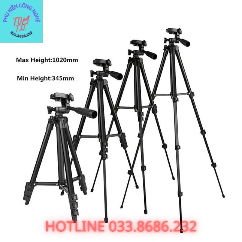 Gậy 3 chân chụp hình Tripod TF - 3110, 3120. Gậy Tripod chụp ảnh livetream, Chân đế điện thoại quay tiktok