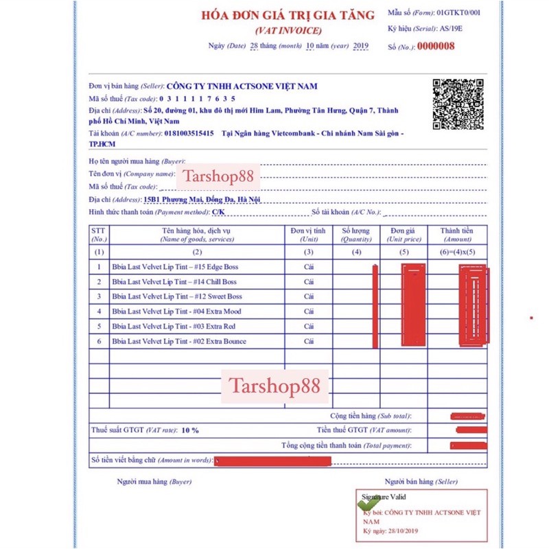 SON KEM LÌ BBIA LAST VELVET LIP TINT | VER 8 | BigBuy360 - bigbuy360.vn