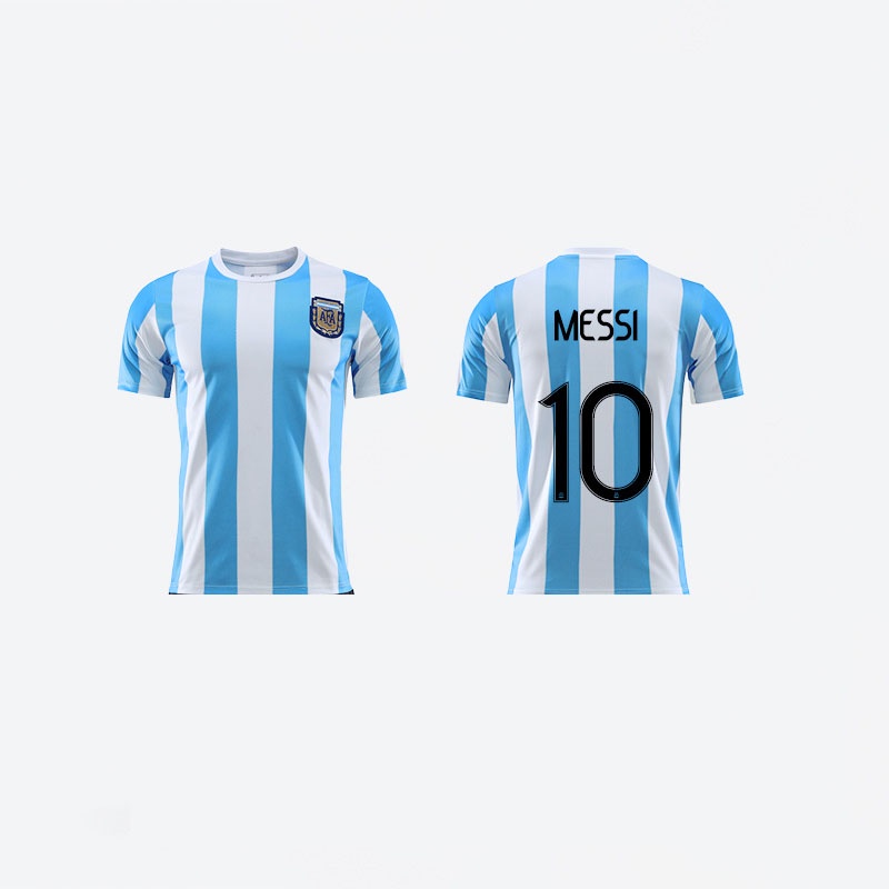 Áo thun đá bóng in hình chủ đề cầu thủ argentina messi size lớn chất lượng cao