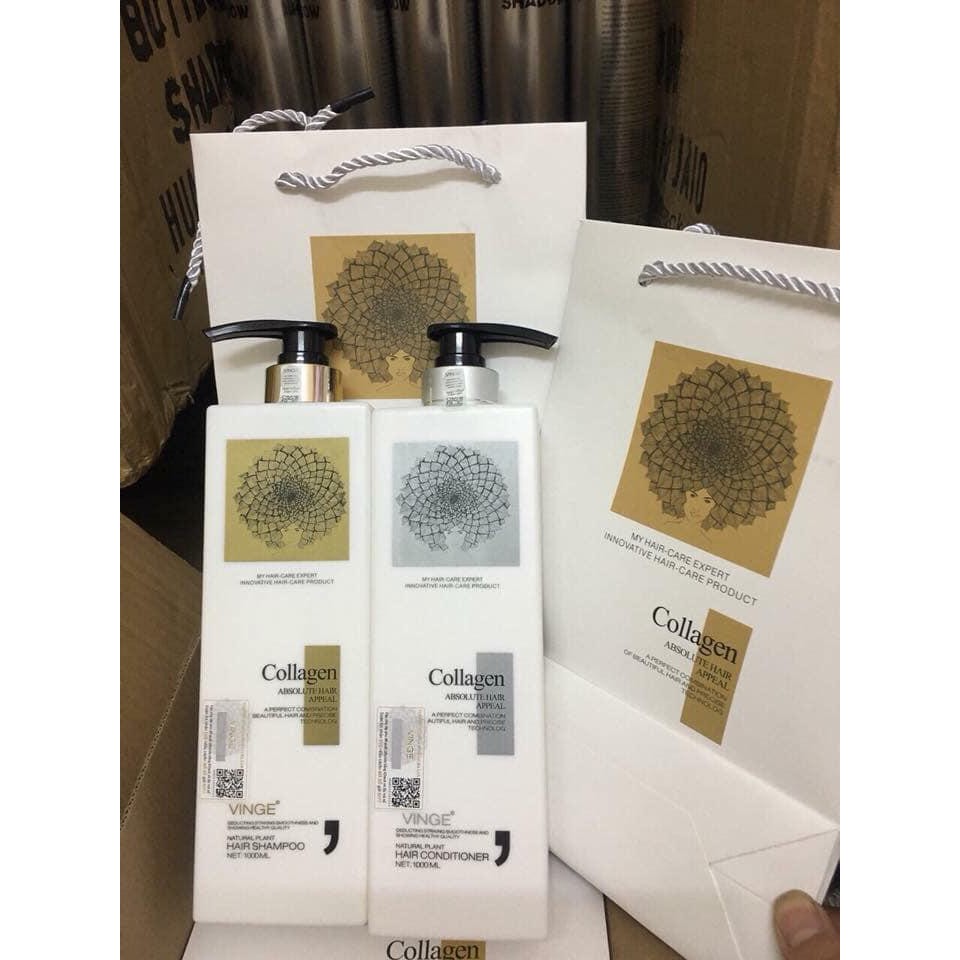 [Chính Hãng] Cặp Dầu Gội Xả Collagen Vinge 1000ML, Giảm Rụng Tóc, Ngăn Rụng Tóc,Phục Hồi Tóc Hư Tổn | BigBuy360 - bigbuy360.vn