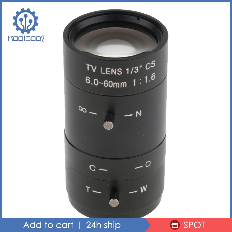 [Koolsoo2] 6mm-60mm 1 / 3 &quot;F1.6 Lens Iris Thủ Công Cho Camera An Ninh CCTV