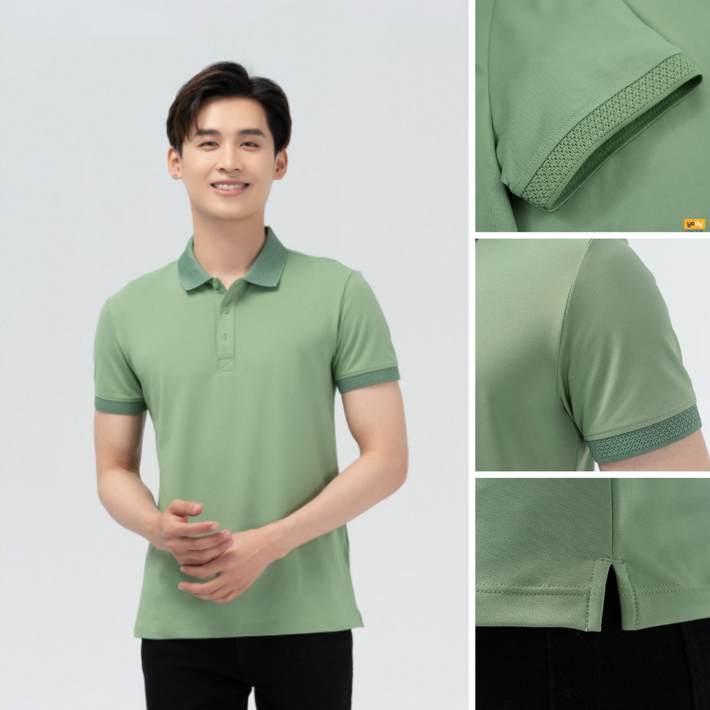 Áo thun polo nam YODY chất liệu coolmax cổ bẻ vải phong cách lịch sự thoáng mát thoải mái vận động  APM5179