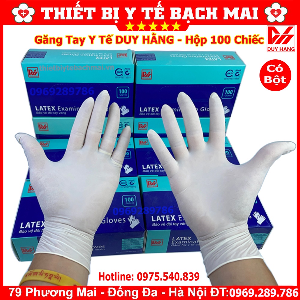 Găng Tay Có Bột Latex Duy Hằng, Hàng Việt Nam Chất Lượng [Hộp 100 Chiếc]