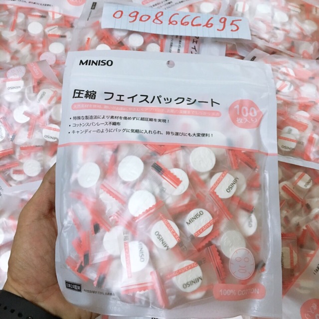 Bịch Mặt Nạ Giấy Nén Miniso Nhật Bản