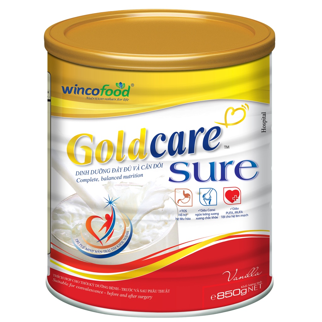 Sữa bột Wincofood Goldcare Sure Dinh dưỡng đầy đủ và cân đối lon 850g