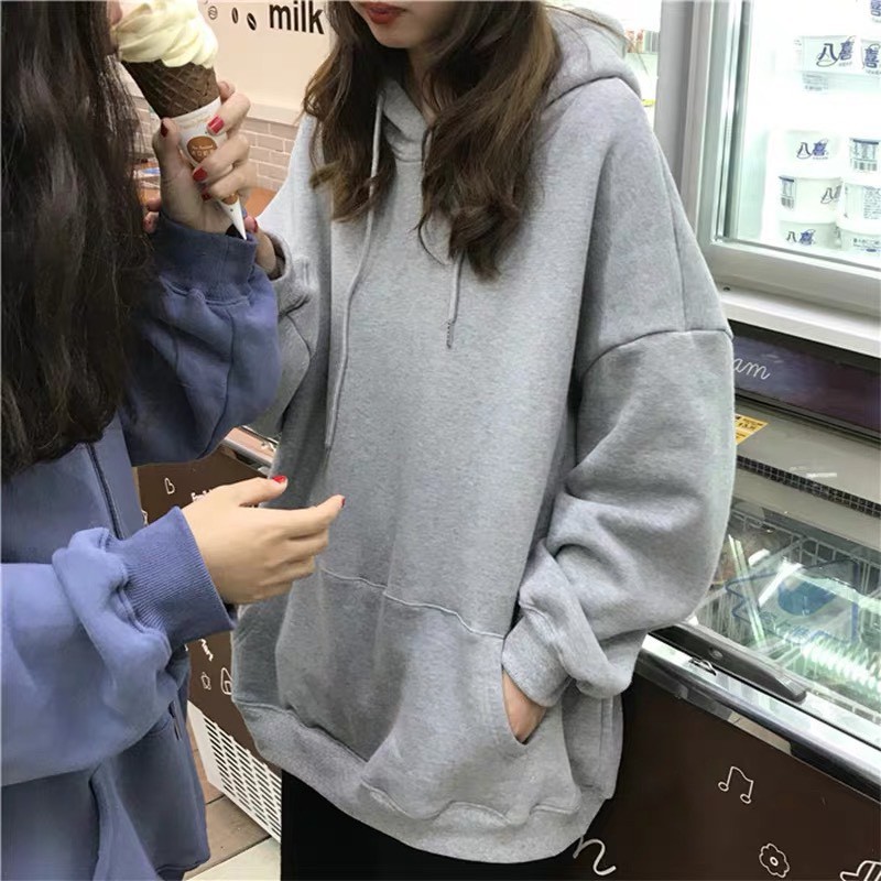 Áo nỉ Hoodie nữ form rộng trơn Ulzzang cá tính (ORDER)- Nhiều màu | BigBuy360 - bigbuy360.vn