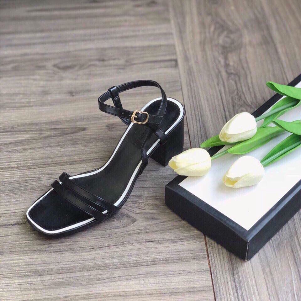 Sandal nữ gót vuông quai mảnh dáng hàn quốc cao 5cm - B50