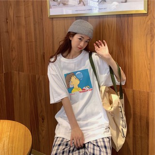 Áo Thun Nam Nữ Unisex Hàn Quốc Tay Lỡ Form Rộng Chũ ANIME