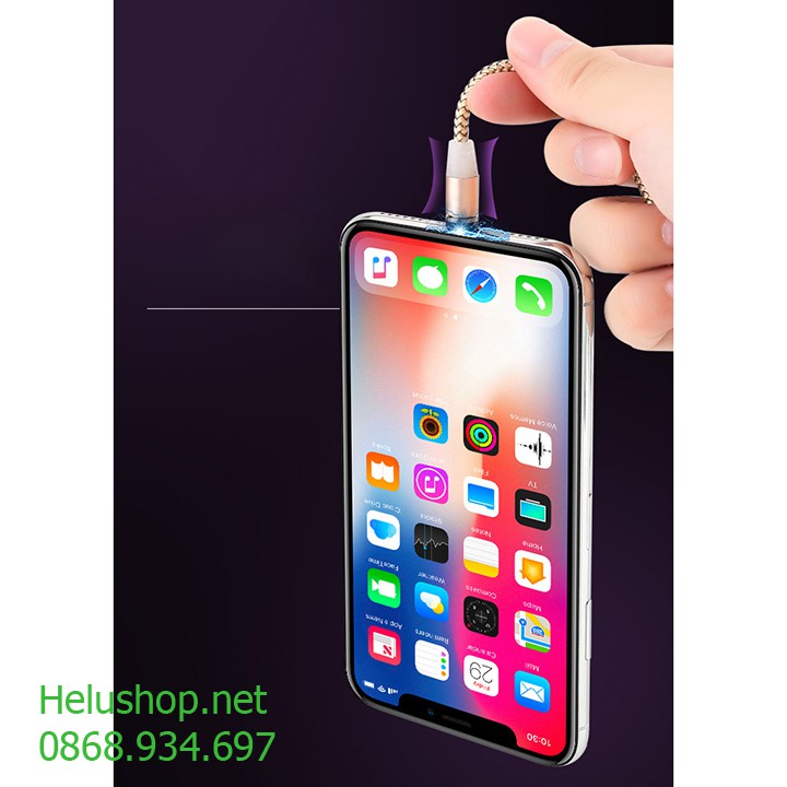 Cáp sạc từ hít nam châm 2 đầu Android và iPhone 360 độ dây dù,có LED | BigBuy360 - bigbuy360.vn