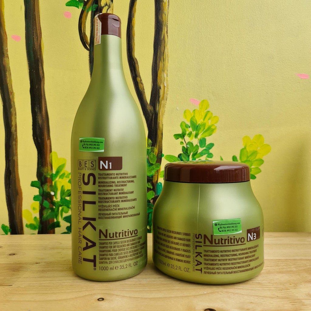 DẦU GỘI TÓC BES HERGEN SILKAT N1 HOẶC D4 XẢ D2 1000ML